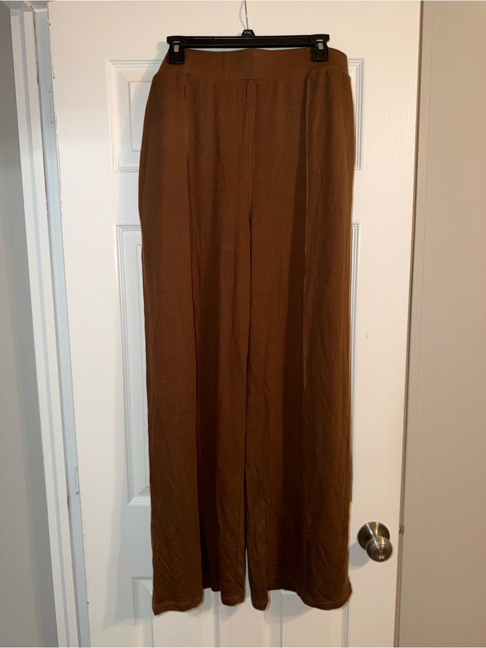 NWT Time and Tru Chocolate Brown Ribbed Wide Leg Pants XL Y2K
